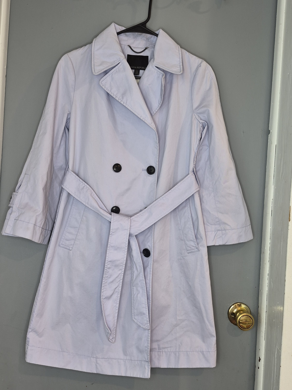 Banana Republuic Light Lavender Double-Breasted Trench Coat - Women